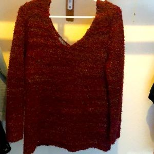 Fiery Boucher double v-neck pullover
